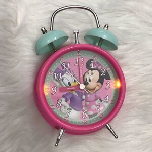 Disney‎ Children's Alarm Clock  NWOB  Minnie and Daisy  Pink And Green